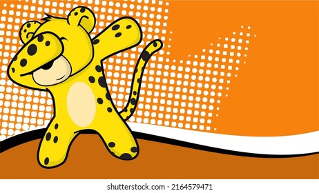 dab pose leopard cartoon in vector format