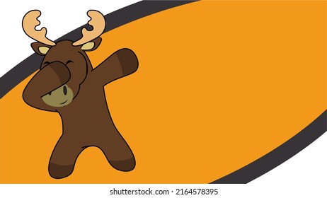 dab pose moose cartoon in vector format