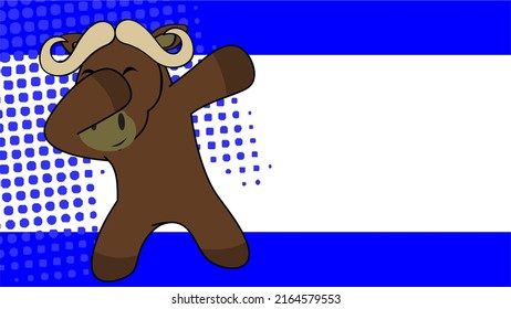 dab pose ox cartoon in vector format