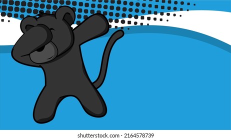 Dab Pose Panther Cartoon In Vector Format