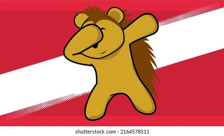 dab pose porcupine cartoon in vector format