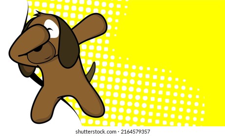 dab pose puppy cartoon in vector format