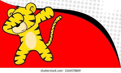 dab pose tiger cartoon in vector format