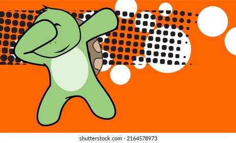 dab pose turtle cartoon in vector format