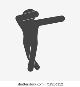 Dab silhouette. Celebration pose. Flat vector stock illustration