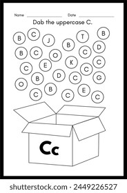 Dab the uppercase C Alphabet Worksheets