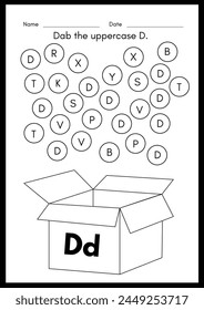 Dab the Uppercase D. Alphabet Worksheets
