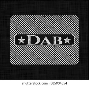 Dab written on a blackboard