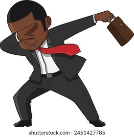 Dabbing african-american businessman vector illustration