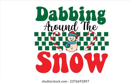 Dabbing Around the Snow Retro T-Shirt Design