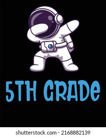 Dabbing Astronaut Back To School 5th Grade For Boys Children Kids