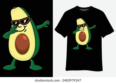 Dabbing Avocado Shirt Funny Vegan Food Lover Tee Kids Women T-Shirt Design