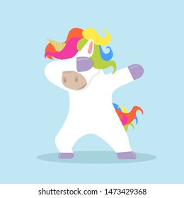 Dabbing cartoon Unicorn dancing sign