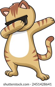 Dabbing Cat With Sunglasses vector illustration