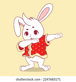 Dabbing Chinese Rabbit for Happy Chinese New Year 