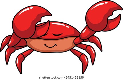 Dabbing crab character vector illustration