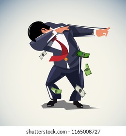 Dabbing or dab businessman, confident or freedom concept - vector illustration