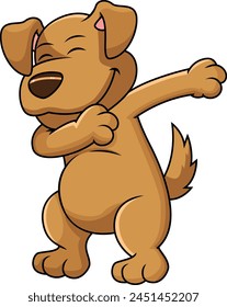 Dabbing dog character vector illustration