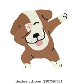 Dabbing Dog cool cartoon vector