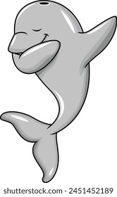 Dabbing dolphin character vector illustration