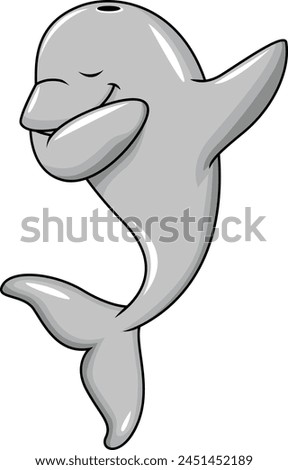 Dabbing dolphin character vector illustration
