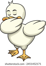 Dabbing duck character vector illustration