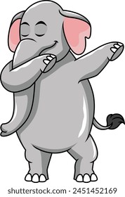 Dabbing elephant character vector illustration