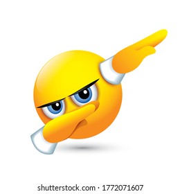 Dabbing Emoji - Dab Football Sport Dance Celebration emoticon - isolated vector illustration
