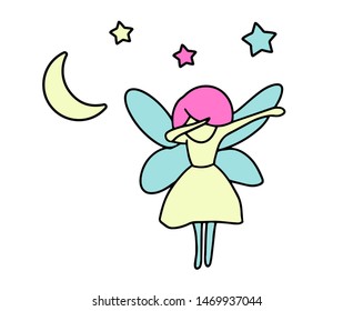 Dabbing fairy, Vector Design. dab dance