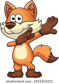 Dabbing fox character vector illustration