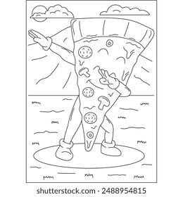 dabbing fun pizza coloring book page for kids or grown adults coloring book mindful relaxation activity