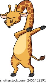 Dabbing giraffe character vector illustration