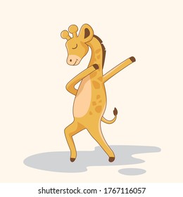 Dabbing Giraffe Cute Dab Dance Cartoon