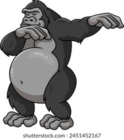 Dabbing gorilla character vector illustration