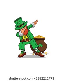 Dabbing Leprechaun Icon For St Patrick's Day