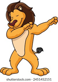 Dabbing lion character vector illustration