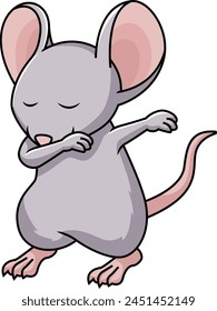 Dabbing mouse character vector illustration