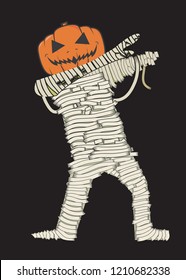 Dabbing Nice Mummy Halloween Character Illustration Poster