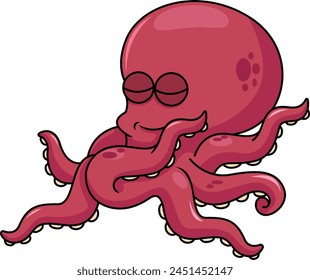 Dabbing octopus character vector illustration