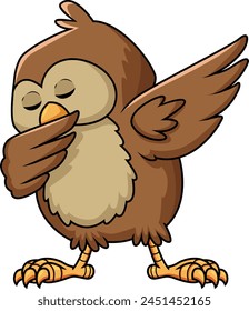 Dabbing owl character vector illustration