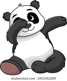 Dabbing panda character vector illustration