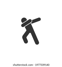 Dabbing person icon. Sneeze at the elbow symbol. Vector Illustration.