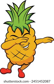 Dabbing pineapple character vector illustration