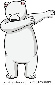 Dabbing Polar Bear vector illustration