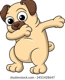 Dabbing Pug Dog vector illustration