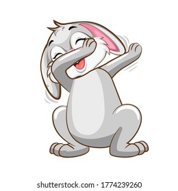 Dabbing Rabbit.Vector Illustarion.Cute Concept.T-Shirt Design,Sticker etc.