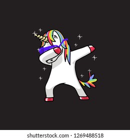 Dabbing rainbow unicorn