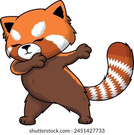 Dabbing Red Panda vector illustration