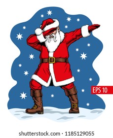 Dabbing Santa Claus, vector illustration.