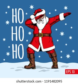 Dabbing Santa Claus, vector illustration.